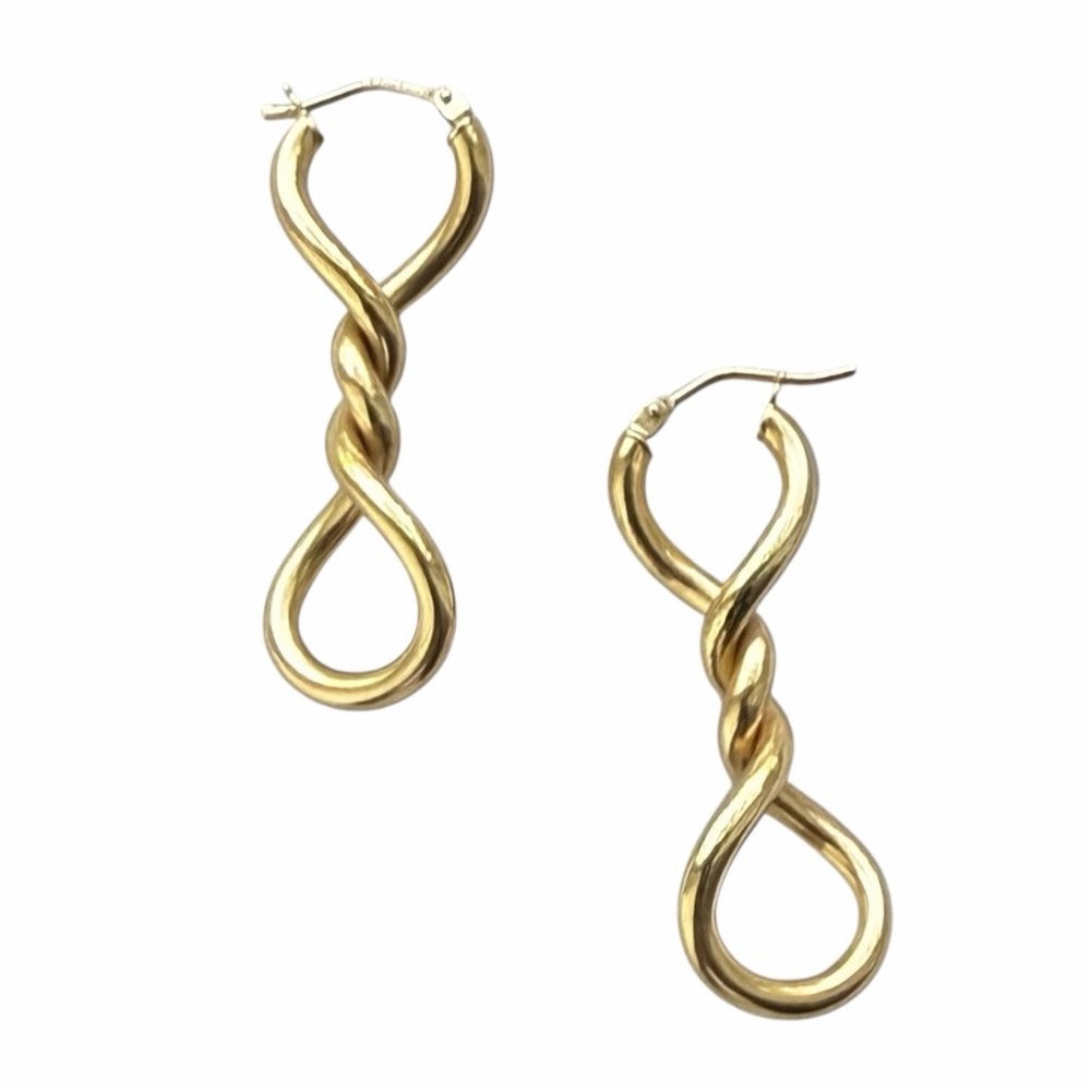 Milor Italy 14K Yellow Gold Polished Twist Dangle Earrings